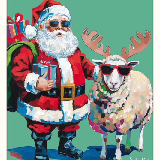 Santa Got a Sheep Christmas Card