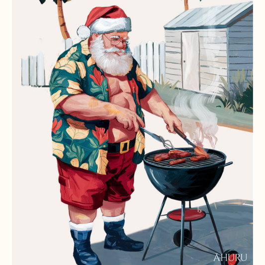 Santa's BBQ feast Christmas Card