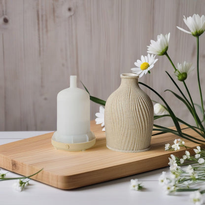 LED Light Beige Vase Aromatherapy Essential Oil Diffuser